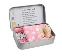 ZPLASK First Day at School Gifts, Cute Stuff, Cute Things Inspirational Positive Ornaments Gift, Mini Things in Tin Box Taken Doll Decoration for Kids Friend Good Luck Gifts(Light Brown)