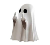 ZPLASK Middle Finger Ghost, Unique Resin Funny Ghost Ornament for Indoor or Outdoor, Lovely Desktop Shelf Display for Spooky Halloween Decorations Gift