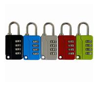 ZPLIUST - 4 Digit Combinations Padlock The Safe Cipher Lock, for Gym Outdoor & School Employee Locker, Toolbox, Fence, Hasp Cabinet, Resettable Code Lock (Black Silver Blue Green Red 5 Pack)