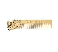 ZPLKKYGR, for Beard Comb, Stainless Steel, Three-Dimensional Portrait Shape, Smoothing Teeth, Portable, for Men Grooming (Gold)