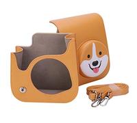 ZPLKKYGR PU Vintage Camera Bag Single Shoulder Messenger Storage Packet Fit for mini11 Cameras (Yellow Corgi)