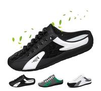 ZPLMIDE Mens Backless Slip on Shoes, Mens Backless Sports Shoes Half Drag Sneakers Casual Mule Sneakers Walking Outdoor Hiking Loafers (45EU,Black)