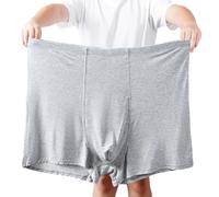ZPLMIDE Plus Big Size Men Boxer Seamless Cotton Boxer Shorts(13XL), Large Size Underwear Breathable Elasticity Underpants (12XL(160-200kg),Grey-3pcs)