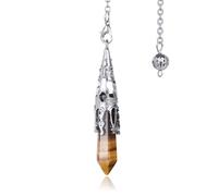 ZPMMPZ Wrapped Hexagonal Crystal Necklace for Women Men Bullet Shape Gemstone Quartz Choker Necklaces for Yoga Meditation Energy Balancing, Stainless Steel, Agate