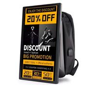 ZPNUZDU 21.5 In Touch Advertising Digital Backpack with 2K LCD Backpack Screen Support Usb/App Remote Input Android 11 4G+32G