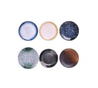 ZPPLD 15.2cm Ceramic Dinner Plates,Dinner Plates Set for 6 People,Plate Set, Tableware for Dishwasher and Microwave, Pasta,Breakfast Plate,6 Colors Retro Style(15.2cm)