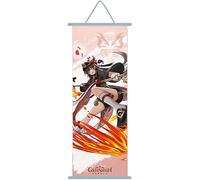 ZPPLD Genshin Impact Scroll Poster - Anime Character Game Wall Decoration, Large Fabric Manga Poster 70 * 25cm (Hu Tao)