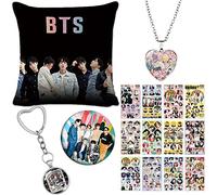 ZPPLD Kpop BTS Merchandise,BTS Gift Set,Kpop Merch,1BTS Throw Pillow Case,BTS Necklace,BTS Stickers,BTS Keychain,Brooch, BTS Merch