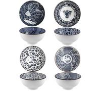 ZPPLD Porcelain Cereal Bowls, Stoneware, Small Rice Bowl, Ceramic Cereal Bowl, Set of 4, Dessert Bowls, Ceramic, Salad Bowl, Ice Bowl, Bowl for Rice, Desserts, Nuts, Fruit
