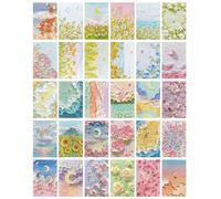 ZPPLD Set of 30 Vintage Postcards, Flower Postcards, Oil Painting Postcards, Children's Postcards, Greeting Cards, Friendship, Romantic
