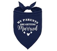 ZPPRJF Dark Blue Dog Bandana, My Parents are Getting Married Wedding Announcement Dog Bandana, Pet Dog Triangle Scarf, Pet Dog Scarf Accessories, Dog Bandana for Small Medium Large Dogs (D57)