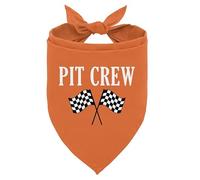 ZPPRJF Pit Crew Dog Bandana - Orange Checkered Flags Race Car Flag Funny Cute Pet Triangle Scarf For Small Medium Large Dogs (E4)