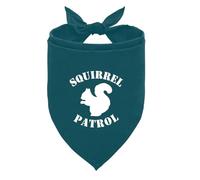 ZPPRJF Squirrel Patrol Dog Bandana, Teal, 25 x 17 Inch, Flannel, Funny Cute Dog Bandana, Dog Squirrel Costume, Triangle Scarf, Perfect for Small Medium Large Dogs