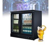 ZPRMMN 36in Bar Refrigerated Cabinet With Defogging Function Bar Beer Cabinet Embedded Air-cooled Beverage Display Cabinet Commercial Double Door Freezer (Color : Double Door, Size : 110V)