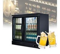 ZPRMMN 36in Can Beverage Refrigerator Wine Cooler Clear Front Glass Door Small Drink Touch Screen For Soda Beer Bar (Color : Double Door, Size : 220V)