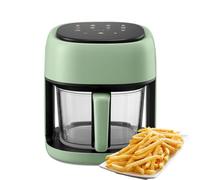 ZPRMMN Air Fryer, 1350W 4.5L Visualized Airfryer, Healthy Cooking 85% Oil Less, 8-in-1 Low-Noise Airfryer That Roast, Bake, Broil, Dehydrate, Reheat (Color : Green, Size : 4.5L)