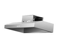 ZPRMMN Commercial Cooker Hoods 80cm, Wall Mount Extractor Fan For Kitchens W/LED Lights, Cooker Hood Grease Filters, 4000-20000（m3/h） Airflow, Silver