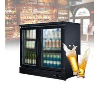 ZPRMMN Double Door Bar Fridge With Defogging Function Refrigerated Cabinet Beer Refrigerator Embedded Air-cooled Beverage Display Showcase Refrigerator (Color : Double Door, Size : 110V)