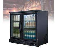 ZPRMMN Large Beverage Refrigerator Cooler With 36in Capacity - Mini Bar Beer Fridge With LED Lights With Led Lighting, With Defogging，for Bar Nightclubs Cafeteria (Color : Double Door, Size : 110V)