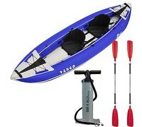 ZPro Tango 200 1-2 Man Inflatable Kayak BLUE + 2 FREE PADDLES + PUMP - Suitable for: Rivers, lakes and the sea shore