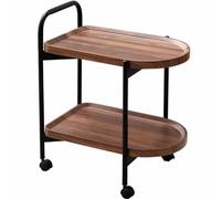 ZPRYZHD Mini Coffee Table, Modern Wheeled Trolley, Side Table with 2 Tier Sofa for Kitchen/Living Room/Dining Room (Size : 21.6x15.7x33.4 inches/55x40x85 cm)