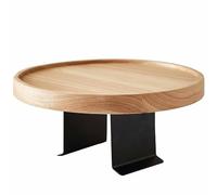 ZPRYZHD Round Sofa Arm Tray Sofa Table, with Swivel Bracket, Screw and L-Wrench Adjustment, Coffee Table for Eating Food and Drinks and Remote Control (Color : Acacia wood)