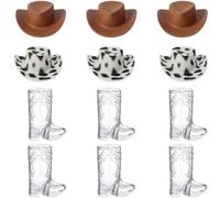 ZPSCXQ 12 Pcs 1oz Cowboy Boot Shot Glasses Plastic Mini Western Hat Cowgirl Shot Glass Cups Cute Beer Mugs for Cowboy Party Bachelorette Party Supplies Wedding Decorations