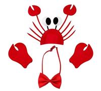 ZPSCXQ 3-Piece Lobster Costume, Under the Sea Costumes and Crab Costume Set, Adjustable Design for Themed Parties and Festive Events, Vibrant Red Colour