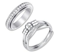 ZPSCXQ Fidget Rings for Anxiety Women, Spinner Fidget Ring with Titanium Construction, Anxiety Relief During Work Meetings and Daily Commuting
