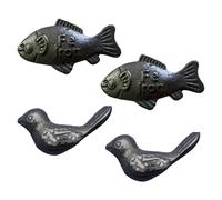 ZPSCXQ Iron Fish, Lucky Iron Fishes for Cooking, Supplement Suitable for Vegans, Pregnant Women, Athletes, 2 Fish, 2 Birds, Storage Bag Included