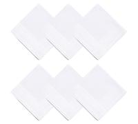 ZPSCXQ Mens Handkerchiefs, 6 Pack White Pocket Square, Cotton Handkerchiefs for Men, Large 40x40cm, Classic Hankies Mens Cotton, Soft and Durable, Perfect for Everyday Use and Formal Occasions