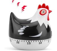 ZPSHYD 55mins Chicken Timer,Mechanical Countdown Clock of Quirky Chick,Wind-Up Alarm for Cooking and Baking,Fitness Studying Teaching(Black)
