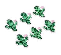 ZPSHYD Cute Iron On Patches Cactus Shape Embroidered Patches, 6Pcs Cute Iron On Patches for DIY Clothing Bags, Colorful Sewing Patches to Cover Breakages and Stains