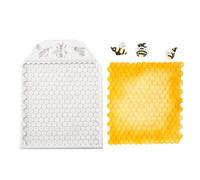 ZPSHYD Honeycomb Silicone Mold, Fondant Mold for Honeycomb, Beehive and Honeybee Themed Creations-Fondant Cakes, Chocolate Decorations, DIY Baking