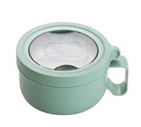 ZPSHYD Thermal Noodle Bowl, 850ml Insulated 304 Stainless Steel with Spoon and Handle Leak-Proof Design Bento Bowl Suitable for School (Green)