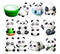 ZPSOSPZ 12 PCS Panda Figurines Toy Set, Realistic Jungle Animals Figures Family Set with Baby Pandas, Educational Toy Christmas Birthday Gift for Kids Toddlers