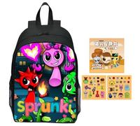 ZPSOSPZ Anime Theme Backpack, Spru-nki Cartoon Schoolbag, Kids 3D Cartoon Backpack - Large capacity, Includes a DIY Toy Book, Ideal as a Birthday Gift or Back-to-School Present for Children