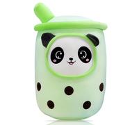 ZPSOSPZ Bubble Tea Cuddly Toy,Panda Boba Tea Plush Cushion,Children's Soft Toy,Giant Boba Bubble Plushie Stuffed,Sofa Bed Pillow, Gift for Children Families Lovers Friends(Green) 24cm