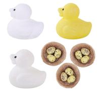 ZPSOSPZ Easter Duck Plush Toy Set (3PC) - Fluffy Duck Stuffed Animals with Nest & Carrot, Soft & Cuddly Easter Gift for Kids, Boys & Girls - 3 Piece Spring Animal Toy Bundle