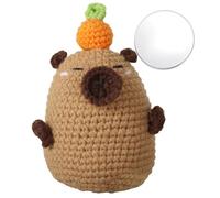 ZPSOSPZ Emotional Support Crochet Doll, Handmade Capybara Plush & Decision Coin, Collectible Set Stress Relief Anxiety Gift, Cute Companion Office Desk Decor, Comfort Toy Set, Gift for Boys and Girls