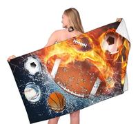 ZPSOSPZ Football Beach Towel, American Baseball Rugby Beach Towel, Microfibre Quick-drying Bath Towel for Bathroom Pool Camping Trips, 75 * 150cm