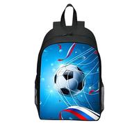 ZPSOSPZ Football Print Backpack, 3D Football Schoolbag, Boys Girls Football School Bag, Student Adjustable Shoulder Schoolbag Kids Birthday Gift, 16 Inches
