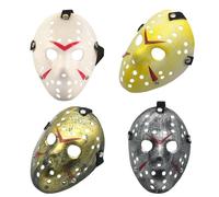 ZPSOSPZ Halloween Hockey 4pcs Halloween Hacker Mask, Hacker Scary Mask, Adults Horror Mask Festival Dress Up, Horror Styling, Gold Silver White Yellow