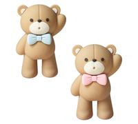ZPSOSPZ Teddy Bears Cake Topper 2PCS Teddy Bears Cake Decoration Baby Shower Cake Decoration Big Bear Baby Shower Party Supplies Teddy Bear Decoration