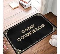 ZPSS Chenille Kitchen Mat - Waterproof Kitchen Soft Touch & Novelty Warm Feel | Room Decor Indie Aesthetic Premium Quality Thin Bathroom Rugs Fit Under Door Camp Counselor(65X90CM)