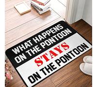 ZPSS Decorative Bathroom Kitchen Mat Anti Slip Durable Construction & Modern Area Luxurious Touch | Front Door Mat Outside Entrance What Happens On The Pontoon Stays On The Pontoon(40X60CM)