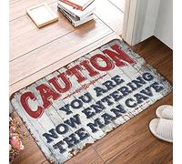 ZPSS Entrance Mat Caution! You Are Now Entering The Man Cave Microfiber Quick-drying Bath Warm & Comfortable | Colorful Bath Anti-slip Backing Square/Kitchen Floor Mat Front Sink(50X80CM)