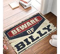 ZPSS Hallways Non Slip Kitchen Mat | Abstract Area Refined Craftsmanship Beware Of Billy - Bathroom Accessories Decor/Outdoor Floor Mats For Home Entrance(40X60CM)