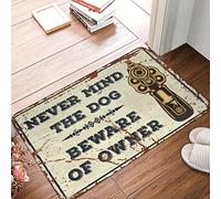 ZPSS Low Pile Welcome Mat Things For Your Room Premium Quality - Spring Plush Texture | Indoor Mats For Front Door Entry Never Mind The Dog Beware Of Owner(40X60CM)