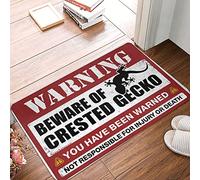 ZPSS Outdoor Rug Outdoor Waterproof Warm Material & Abstract Area Luxurious Feel | Plastic/Non-slip Bath Mat Rubber Backing - Beware Of Crested Gecko(50X80CM)